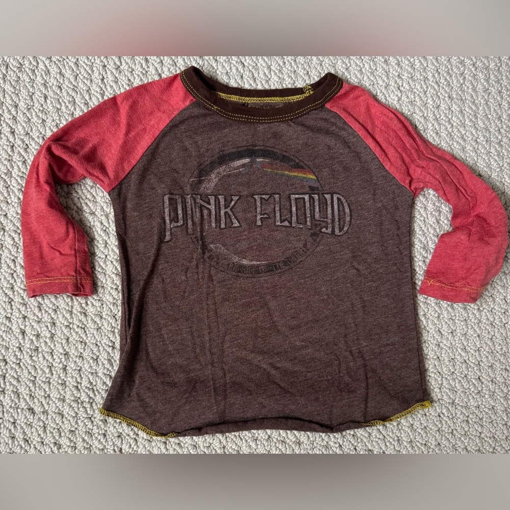 Rowdy Sprout Pink Floyd Kids Long Sleeve Tee - Brown and Red